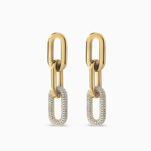 $89 Ora Ana Gold Pavé CZ Chain Link The Bridget Drop Dangle Earrings